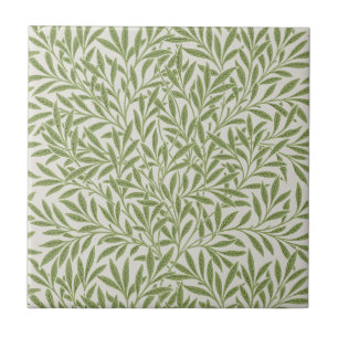William Morris grönt blomster botaniskt mönster Kakelplatta