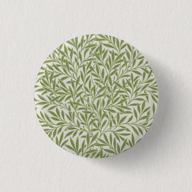 William Morris grönt blomster botaniskt mönster Knapp (Framsida)