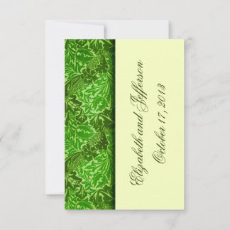 William Morris Grönt Löv Bröllop OSA Cards Kort