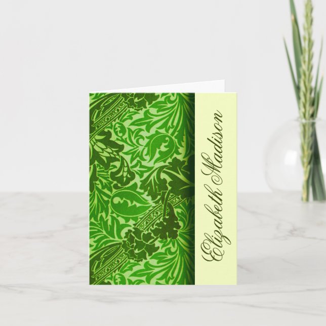William Morris Grönt Löv Personlig Note Card Anteckningskort (Framsida)