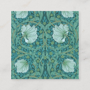 William Morris - Grönt Pimpernel Mönster Fyrkantigt Visitkort