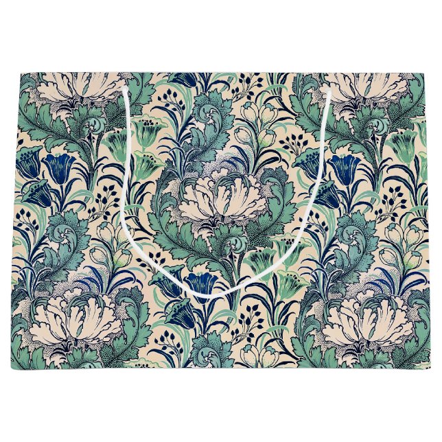 William Morris Grönt Teal Cream Blommönster (Framsidan)