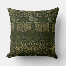 William Morris: Grönt Tulip & Ro Dekorativ kudde