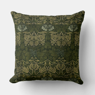 William Morris: Grönt Tulip & Ro Dekorativ kudde
