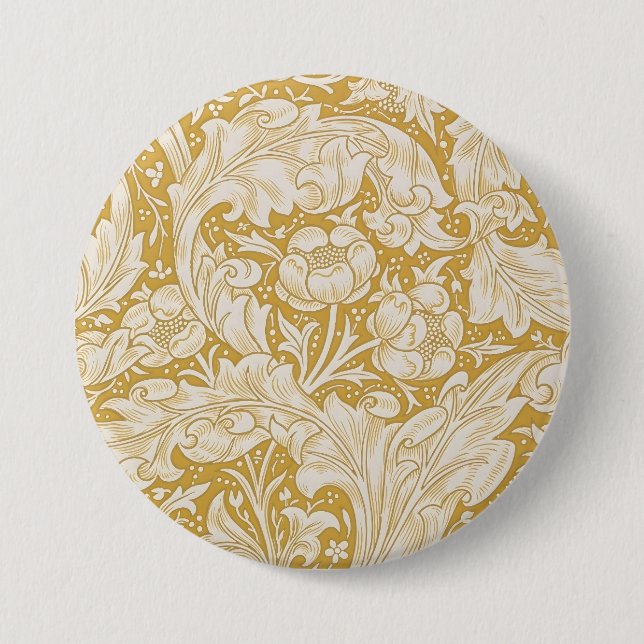 William Morris Guld Bachelors Button Blommig Knapp (Framsida)