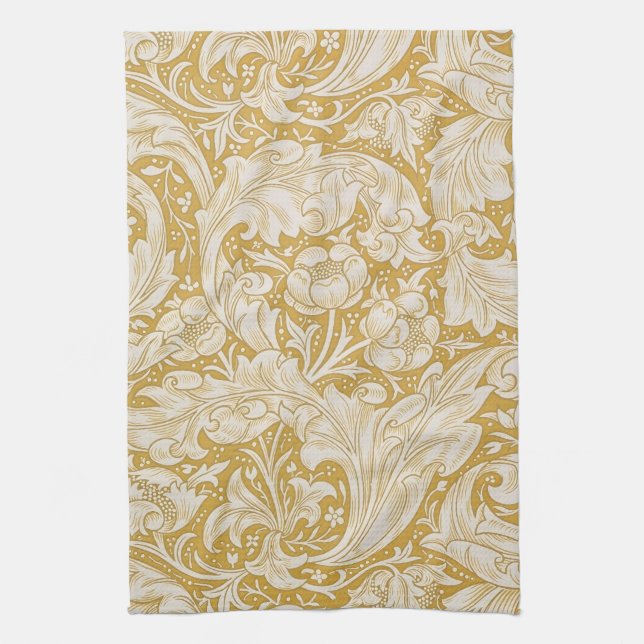 William Morris Guld Bachelors Button Blommig Kökshandduk (Vertikal)