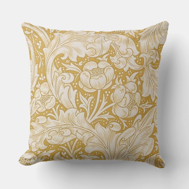 William Morris Guld Bachelors Button Blommig Kudde (Framsida)