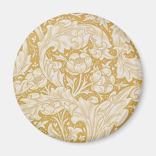 William Morris Guld Bachelors Button Blommig Magnet (Framsidan)
