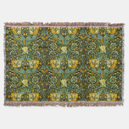 William Morris Guld Humleblomma Blom Tapet Filt