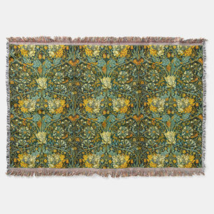 William Morris Guld Humleblomma Blom Tapet Filt