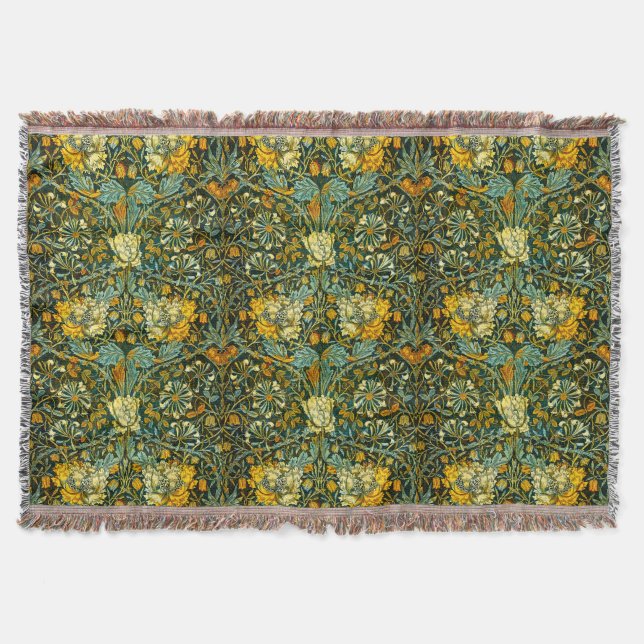 William Morris Guld Humleblomma Blom Tapet Filt (Framsidan)