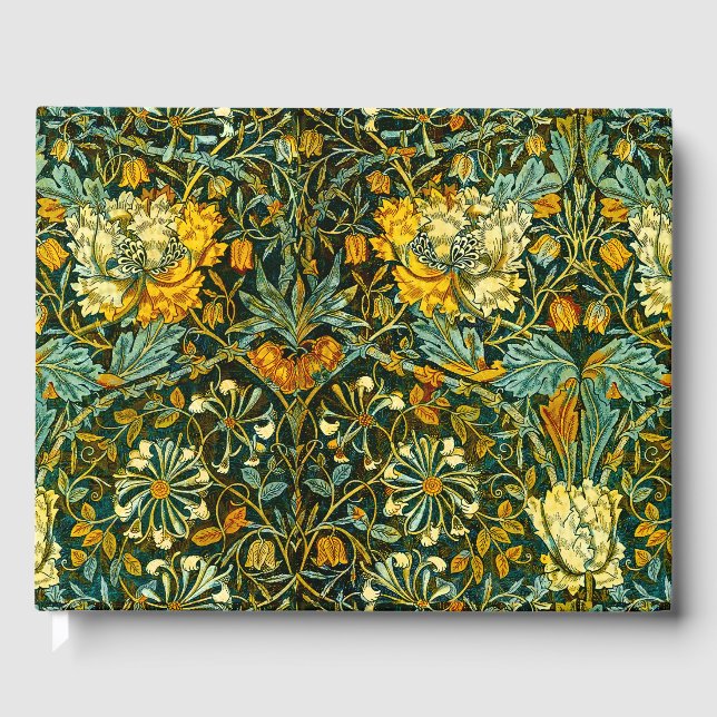 William Morris Guld Humleblomma Blom Tapet Gästböcker (Framsida)