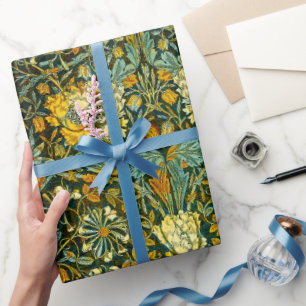 William Morris Guld Humleblomma Blom Tapet Presentpapper