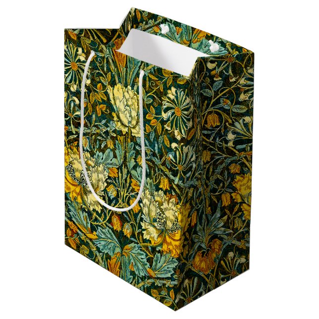 William Morris Guld Humleblomster Blommig Tapet (Baksidan Vinklad)