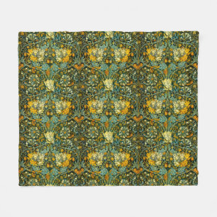 William Morris Guld Humleblomster Blommig Tapet Fleecefilt