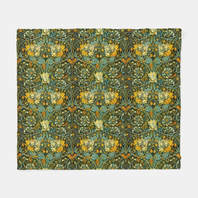 William Morris Guld Humleblomster Blommig Tapet Fleecefilt (Framsidan (Horisontell))