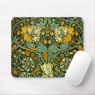 William Morris Guld Humleblomster Blommig Tapet Musmatta