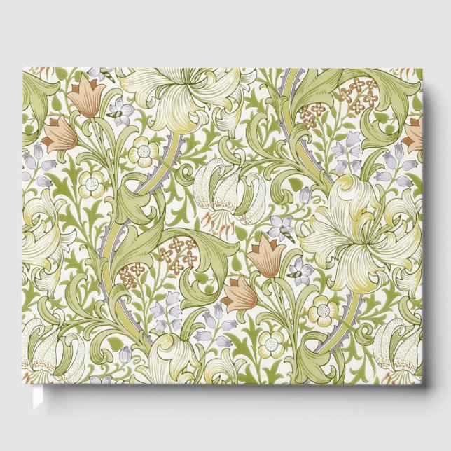 William Morris Gylden Lilja Trädgård Blomma Klassi Gästböcker (Framsida)