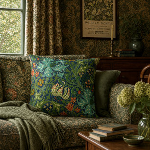 William Morris Gyllene Lilja Blommönster Kudde