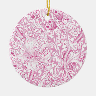 William Morris Gyllene Lilja Blommotiv Julgransprydnad Keramik