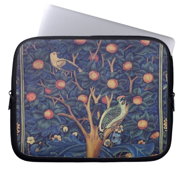 William Morris Hackspettväv blå design Laptop Fodral (Framsidan)