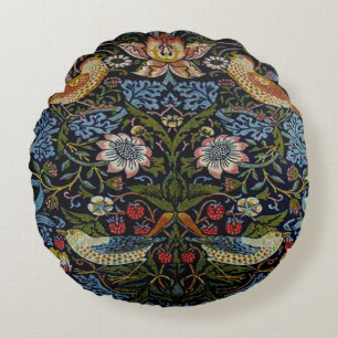 William Morris härligt mönster, art nouveau, vin Rund Kudde