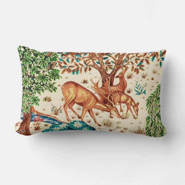 William Morris Hjort av Brook Tapestry Beige Lumbarkudde (Framsida)