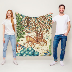 William Morris Hjort av en brook Tapestry Beige Fleecefilt
