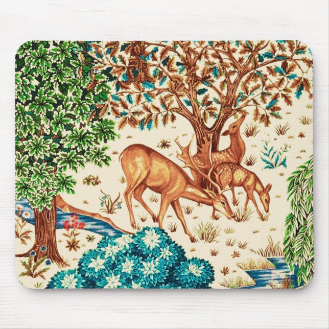 William Morris Hjort av en brook Tapestry Beige Musmatta (Framsidan)