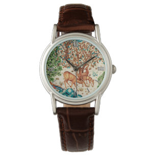 William Morris Hjort av en brook Tapestry Beige Wa Armbandsur
