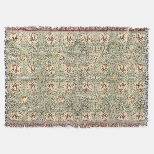 William Morris Honeysuckle Blommig Tapet Filt (Framsidan)