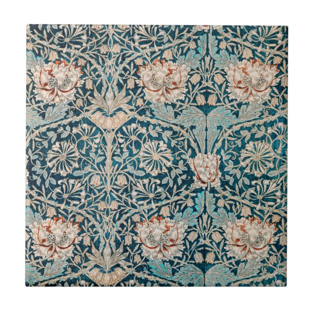 WILLIAM MORRIS "HONEYSUCKLE" CERAMIC TILE KAKELPLATTA (Framsidan)