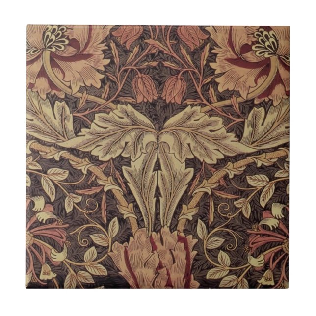 William Morris Honeysuckle Classic English Art Kakelplatta (Framsidan)