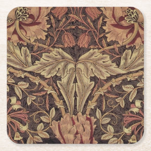 William Morris Honeysuckle Classic English Art Underlägg Papper Kvadrat