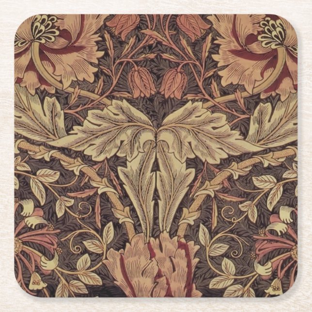 William Morris Honeysuckle Classic English Art Underlägg Papper Kvadrat (Framsidan)