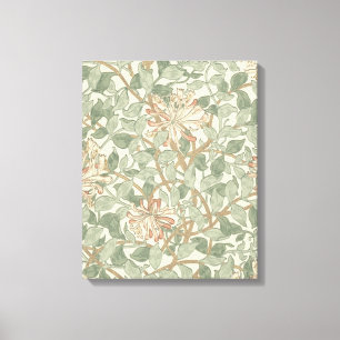 William Morris Honeysuckle Grönt Blommigt Canvastryck