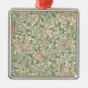 William Morris Honeysuckle Grönt Blommigt Julgransprydnad Metall