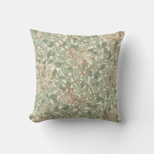 William Morris Honeysuckle Grönt Blommigt Kudde