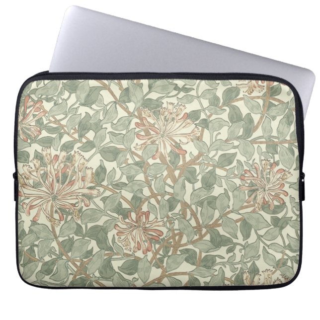 William Morris Honeysuckle Grönt Blommigt Laptop Fodral (Framsidan)