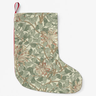 William Morris Honeysuckle Grönt Blommigt Liten Julstrumpa