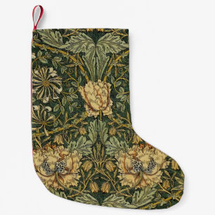 William Morris Honeysuckle Grönt Blommigt Liten Julstrumpa
