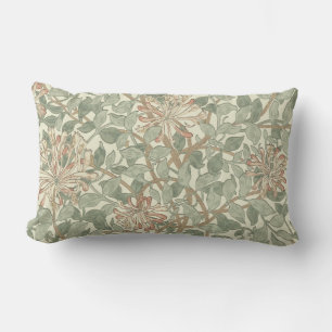 William Morris Honeysuckle Grönt Blommigt Lumbarkudde