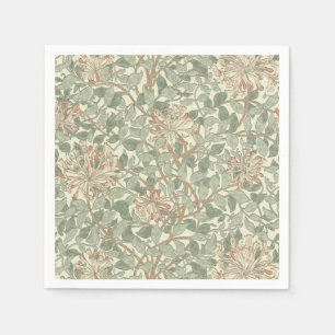 William Morris Honeysuckle Grönt Blommigt Pappersservett