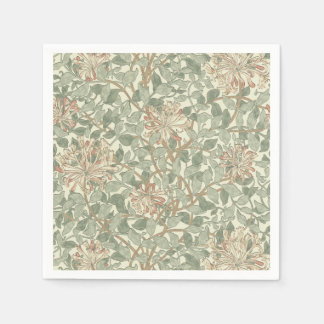 William Morris Honeysuckle Grönt Blommigt Pappersservett