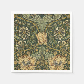 William Morris Honeysuckle Grönt Blommigt Pappersservett
