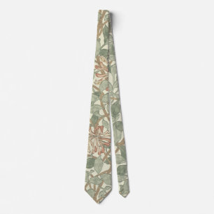 William Morris Honeysuckle Grönt Blommigt Slips