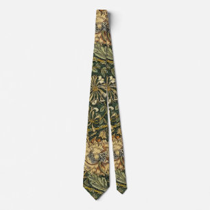 William Morris Honeysuckle Grönt Blommigt Slips