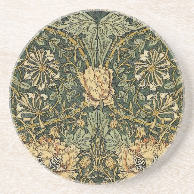 William Morris Honeysuckle Grönt Blommigt Underlägg (Framsidan)