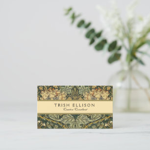 William Morris Honeysuckle Grönt Blommigt Visitkort