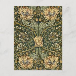William Morris Honeysuckle Grönt Blommigt Vykort